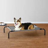 Elevated Pet Bed | Breathable Mesh & Metal Frame, Indoor/Outdoor Use (Black)