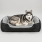 Pet Bed With Soft Fabric & Machine Washable (Black & Gray)