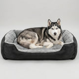 Pet Bed With Soft Fabric & Machine Washable (Black & Gray)