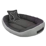 Pet Bed With Soft Fabric & Machine Washable (Gray) With Extra Cushion